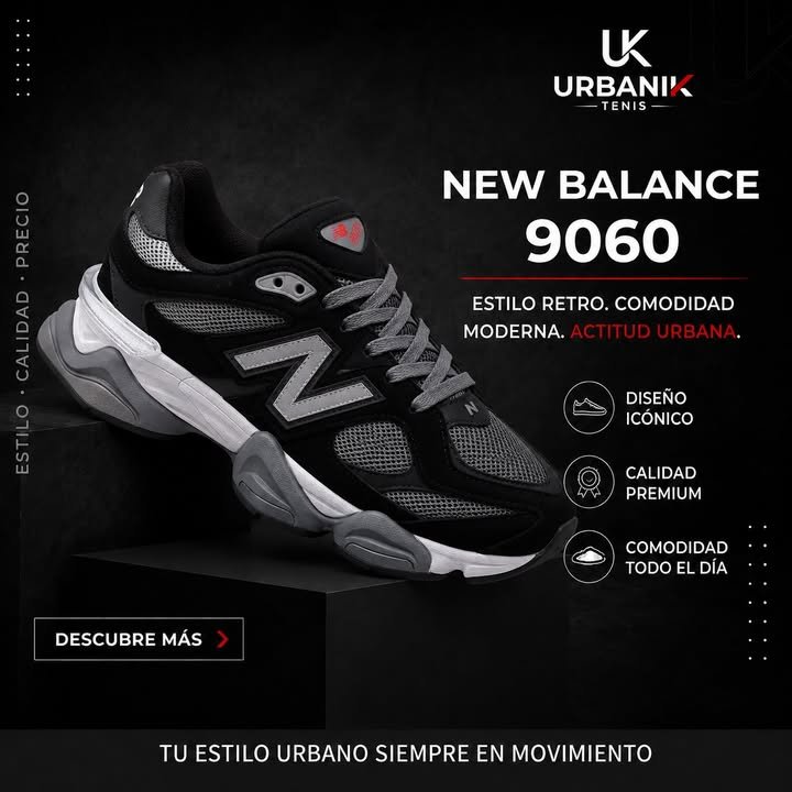 Tenis negros y grises en una publicación de Urbanik